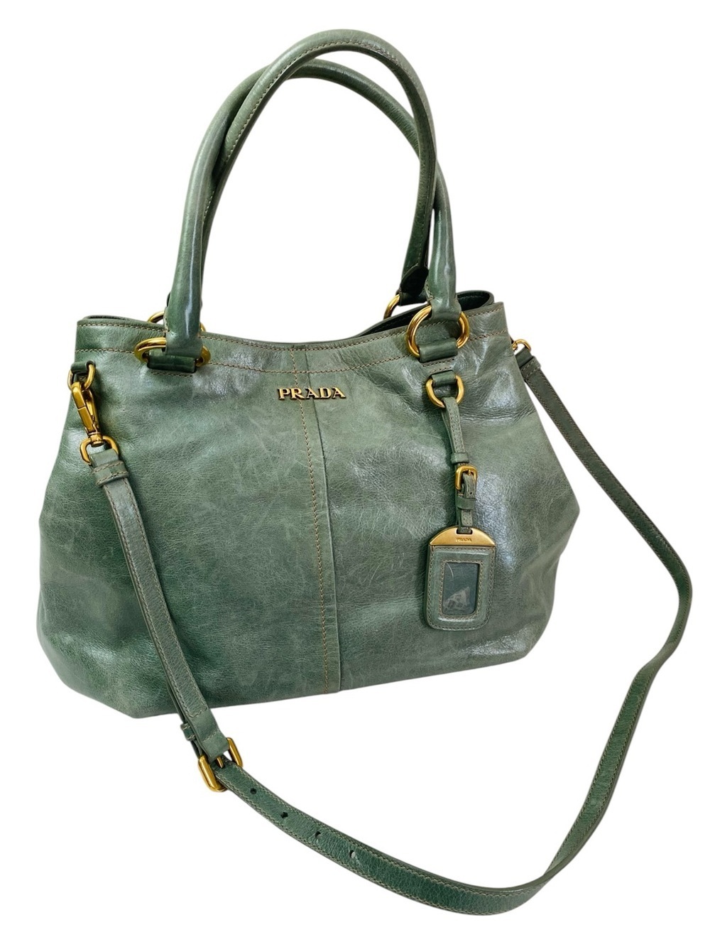 Prada Glazed Calfskin Vitello Shine Tote